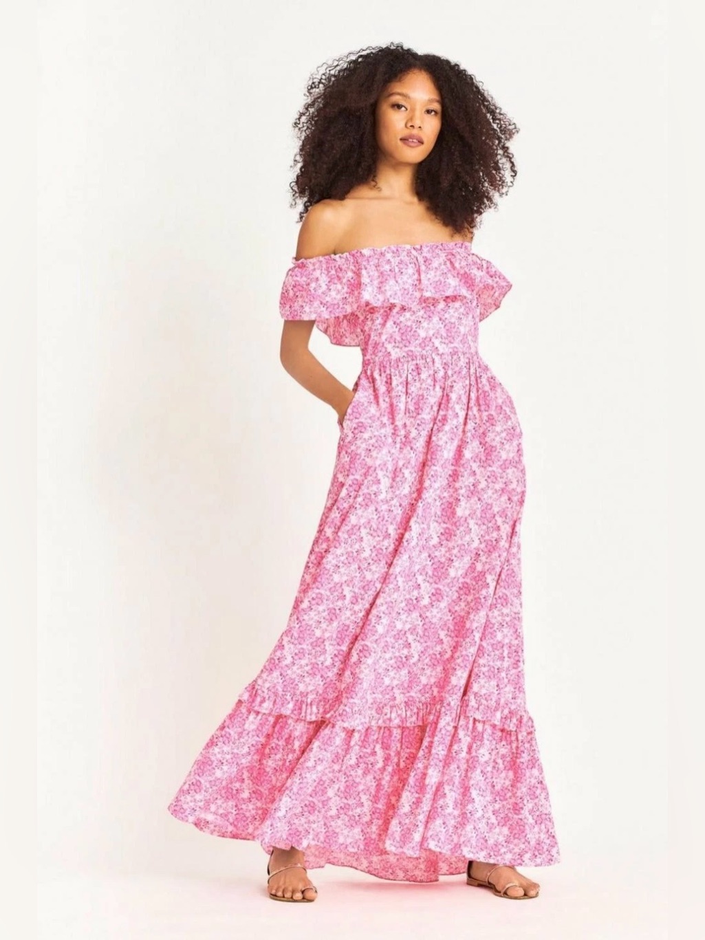 Loveshackfancy Tara Maxi Dress Sz 8 Pink Floral Cottagecore Coquette Feminine